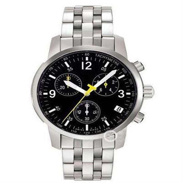 e All-Steel Strap Chronographe Montre Homme Verre Saphir Modèle T17 1 586 52 Mouvement Suisse ETA T17158652 T17 bo227w