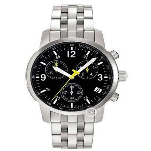 E – montre chronographe pour hommes, bracelet tout en acier, verre saphir, modèle T17 1 586 52, mouvement suisse ETA T17158652 T17 bo303T