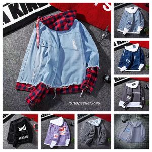 E-baihui mannen denim jas streetwear hiphop capuchon jean jassen mannelijke casual losse bovenkleding lente mode slanke fit jas overjas heren s-3xl