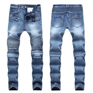 E-Baihui Heren Distressed Ripped Skinny Jeans Mode Designer Jeans Slanke Motorfiets Moto Biker Causal Mens Denim Broek Hip Hop Mannen Jeans