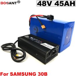 Gratis verzending e-bike lithium batterij 48v 45AH voor originele Samsung 30b cel 48v 3000W elektrische fiets lithium batterij + 5A-oplader