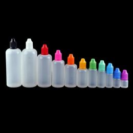 E Cig E-juice E-líquido Botella de aceite vacía Botellas cuentagotas de plástico 3ml 5ml 10ml 15ml 20ml 30ml 50ml 100ml 120ml Con capa a prueba de niños51 a53 LL