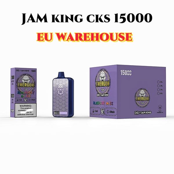 E Cigarette 15000 Puff Jam King CKS ENERGON 15000 vape 12000 vente en gros 24 ml E jus jetable E écran de cigarette 2% 3% 5% bobine de maille batterie rechargeable 650mAh