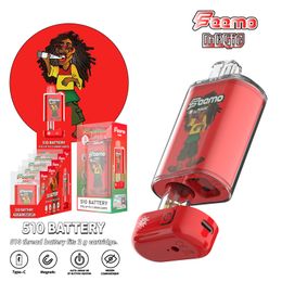 Batterie de cigarette électronique 510 fils Feemo Magic 650mah vape Box Batterie de préchauffage pour atomiseurs Cartouches batterie de vape Préchauffer les batteries à tension variable VV vapes