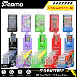 E Sigaret 510 Draad Cartridges Feemo Magic 650mah variabele spanning voorverwarmen batterij Voor Verstuivers Cartridges vape batterij kit