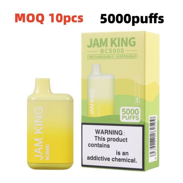 Cigarrillo electrónico BC5000 Jam King Vapes Desechable Puff 10000 Einweg Vape 13.ml Sabor de jugo 50 mg 650 mAh Puffbar recargable Bang 5000 inhalaciones 7000 7k Ti7000