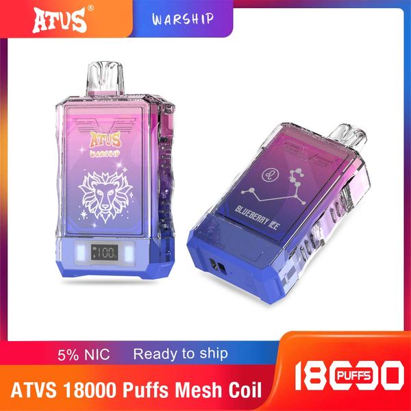 E Cigarette Puff 18K Vapes Jetable Vape Pen Mesh Coil Control Type-C Batterie Rechargeable 750Mah 12000 Puffs Tornado 9K Puffs Vapes Jetable Puff