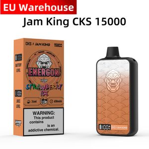 E cigarette vape jetable Jam King CKS Energon 15000 24 ml pré-remplie tornade bouffée E-Liquide jetable E cigarette écran LED saveur de jus USB-C