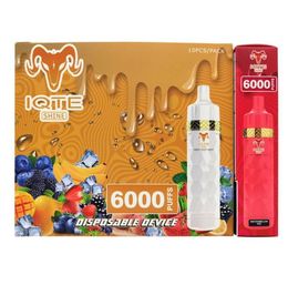 Cigarettes E 100% Original IQTE FILEX Shine 6000 bouffées 850mah Dispositif prérempli vape jetable autorisé 10 couleurs cigarrillos desechables Randm Tornado