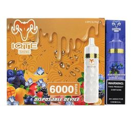 E Cigarettes 100% Original IQTE FILEX briller 6000 bouffées 850mah Dispositif prérempli vape jetable autorisé 10 couleurs cigarrillos desechables randm tornadopen