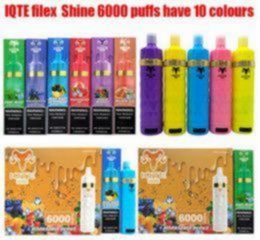 E Cigarettes 2023 Original IQTE FILEX Shine 6000 bouffées 15 ml IQTE pro 2500 bouffées Dispositif prérempli vape jetable Autorisé 12 couleurs