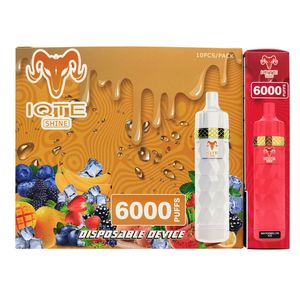 E Cigarettes 2023 Original IQTE FILEX briller 6000 bouffées 850mah dispositif prérempli vape jetable autorisé