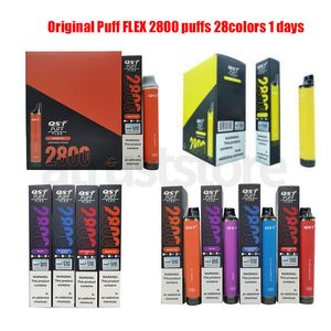 E-sigaretten Originele bang vape Originele QST Puff flex 2800 Origineel 850 mah 8 ml 0% 2% 5% vapes wegwerpbladerdeeg Geautoriseerde 28 smaken