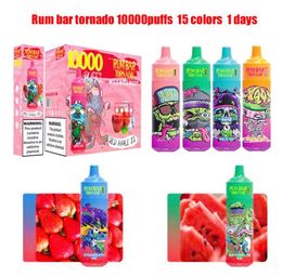 E-cigarettes Rum Bar 10000 Pluffs 650mah 20ml Vapes Jetable Puff Lectroniques Jetables Randm Tornado Anglais