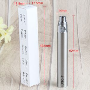 E CIGS BATTERIJ EGO T Pass By Ugo VII Micro USB Passhrough Cable 650mAh 900mAh 510 EVOD Vaporizer Batterij voor Open Vape Lege Cartridges