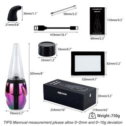 E-DRIP Smoking Water Pijpen Elektronische Hookah Bongs Glasrook Pijp Metalen Waterbong met Siliconen Container Nectar Wax Collector Fiberglass Mat en mondstuk