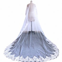 e JUE SHUNG 3 mètres blanc ivoire cathédrale voiles de mariage Lg Bling paillettes bord en dentelle voile de mariée accessoires de mariage n2zU #