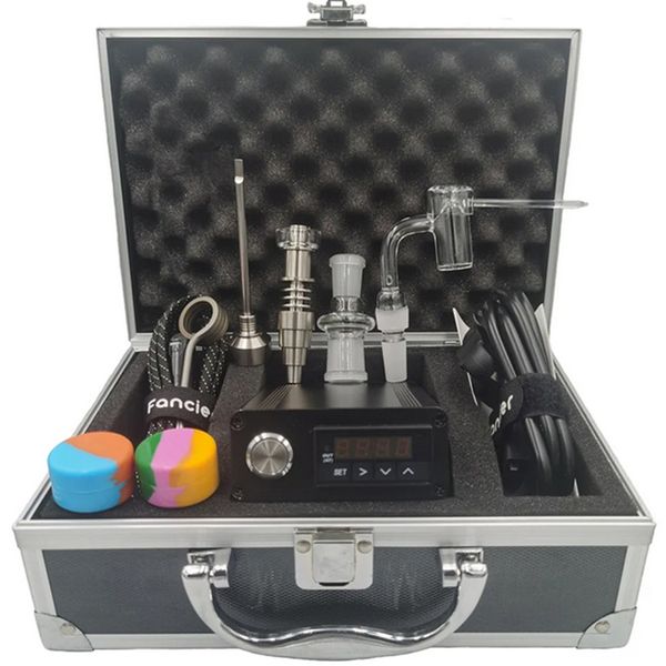 E-nail Electric Dab Nail Box Kit Controlador de temperatura PID 14 mm 18 mm Clavos de cuarzo macho Bobina de 20 mm Calor para Dab Oil Rig Bongs