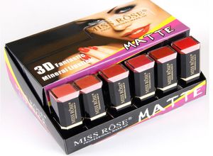 E NIEUWE AANSPUNT 24PCSSet Make -up Lipsticks Miss Rose 3D Briljante gladmakende waterdichte longlasting lipstick Cosmetica Matte Batom2300094