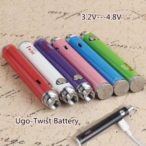 E Pipe Ugo-Twist Batterie 650mAh Torsothérapie Réglable Tension 3.3 ~ 4.8V pour 510 Vaporisateur de fil Cigarettes électroniques Ego Atomizer-3