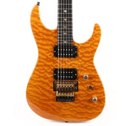 E S P Custom Shop Mirage Quilt Maple Body Amber Electric Guitar como en las imágenes