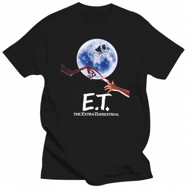 E.t V2 Póster de la película 1982 Póster DTG Camiseta Hombres Mujeres Cott O-cuello Camiseta de verano Blanco Negro Camisetas Tallas grandes w6Hq #