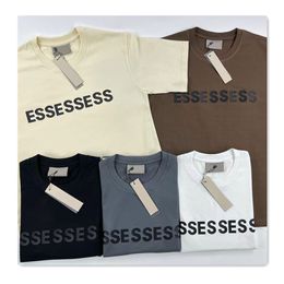 E Tshirt Mens Designer T-shirts Fashion Summer Simplesolid Black Letter Impression Tshirts Couple Top Men White Shirt Wome Wome