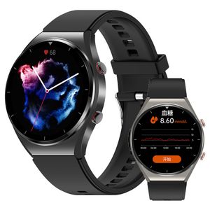 E09 hommes montre intelligente 1.3 pouces ECG surveillance un clic non invasif sang fréquence cardiaque femmes Fitness suivi Smartwatch