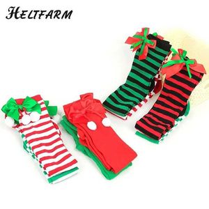 E0XZ SEUX SOCKS Femmes sur les chaussettes de genou Bowknot Christmas Cocks Girls Striped Stockings Stripes Stripes High Socks Sexy Legher Warmher Warm Hosiery 240416