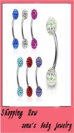 E10 wenkbrauwring 30 stuks slot mix 10 kleur shamballa disco bal wenkbrauw stud piercing sieraden Wenkbrauw bar4297049