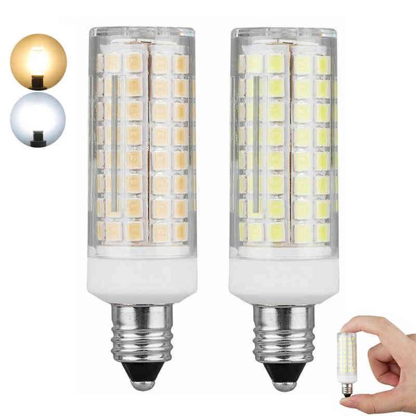 E11 E12 luces LED regulables Mini 102 LED bombillas de maíz 9W reemplazar 80W lámparas halógenas Base de candelabro 220V 110V para el hogar sala de estar H220428