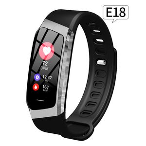 E18 bracelet intelligent test de fréquence cardiaque test de pression artérielle bracelet de sport écran couleur piste d'exercice étape étanche
