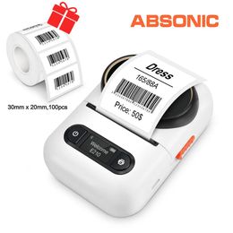 E210 Zelfklevende sticker Printer Mini Portable Thermal Label Printer Bluetooth Wireless Labing Machine Labeller of 3pk Label 240429