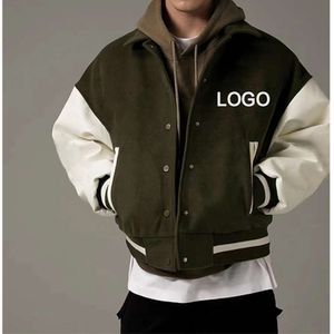 E220789 2024 OEM Hot Fashion Custom Brief Patches Baseball Jas Winter Fleece Heren Uitloper Windjack Letterman Jas 80 man