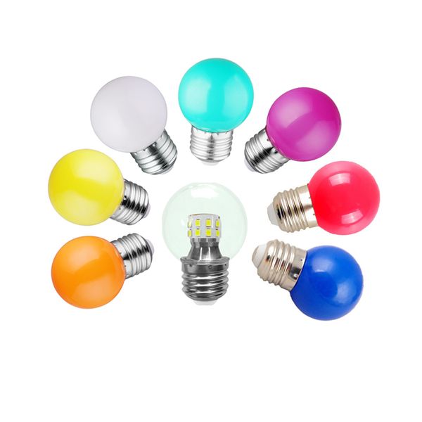 Crestech – ampoules LED E26 E27, lumières colorées G45 rondes, 3 couleurs à intensité variable, 1W 2W 3W, 5W 7W 9W, éclairage décoratif de noël