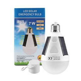 E27 7W 12W Lampe solaire 85-265V Économie d'énergie LED LED Lampe intelligente Ampoule de secours solaire rechargeable Daylight