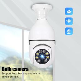 Cam￩ra de surveillance sans fil E27 Bulbe 5G Vision nocturne Auto Tracking Home Panoramic Video Security Protection Monitor