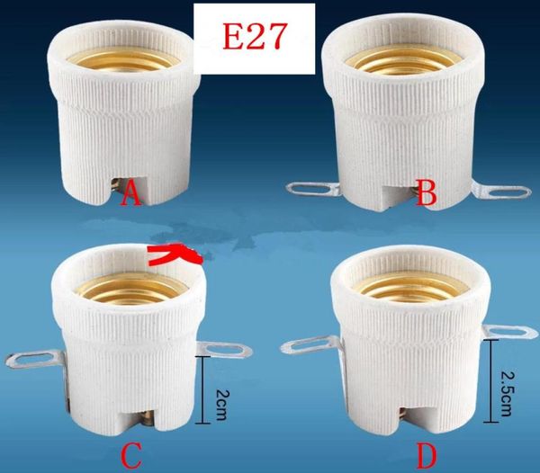 E27 Portalámparas de cerámica Tornillo Portalámparas de luz Socket0129626840