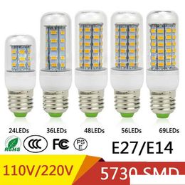 E27 E14 24W Lámpara 7W 12W 15W 18W 220V 110V Luces de maíz Bombillas LED Araña