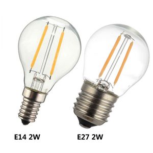 E27 E14 E12 Retro Edison LED Filamento Bombilla Lámpara 2W 4W Bombillas G45 Vidrio Vintage Vela Luces para interior