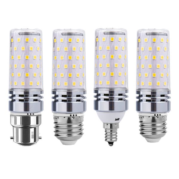 E27 E14 E12 trois couleurs LED ampoules de maïs haute puissance 12W 16W SMD2835 bougie ampoule lustre bougies lumière LED pour les décorations pour la maison crestech