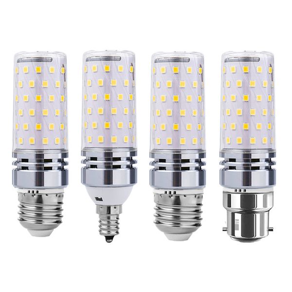 E27 E14 E12 trois couleurs LED ampoules de maïs haute puissance 12W 16W SMD2835 bougie ampoule lustre bougies lumière LED pour décorations pour la maison usastar