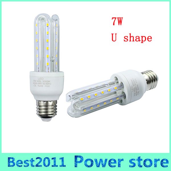 E27 E14 U en forme de maïs LED ampoule Lampe SMD 2835 7W 85-265V LED Lustre Bougie Éclairage Lampara Bombilla