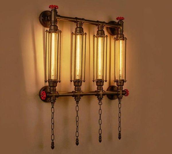 E27 Edison Loft Industrial Whited Iron Pipe LED lampe LED LED LETH MUR MUR MUR MUR MUR MURS POUR LA CHAMBRE DE FOYER BAR