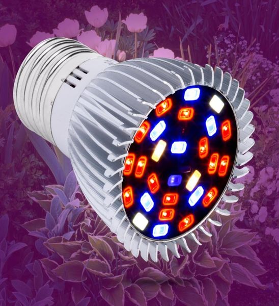E27 Grow LED Full Spectrum Fitolamp E14 LED Bulbe de croissance 18W 28W LED intérieur Phyto Lamp 220V UV pour les plantes Hydroponics1975840