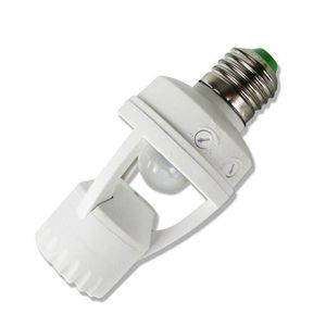 Lámpara LED con Sensor de movimiento de cuerpo humano PIR de alta sensibilidad E27 con enchufe de bombilla de interruptor de Control adecuado para bombillas con casquillo de tornillo