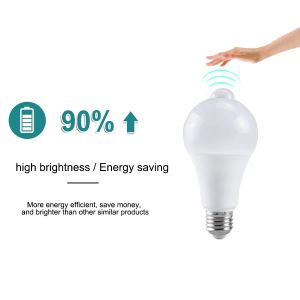 E27 LED Bewegingssensor Lamp LED Lamp B22 PIR Sensor Gloeilamp Auto AAN/UIT Nachtlampje Voor veranda Trappen Garage Beveiligingsverlichting