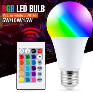 E27 LED RGB Lampe Projecteur Ampoule 220 V Bombillas 5 W 10 W 15 W IR Télécommande 2835 SMD Dimmable Magique Ampoule 110 V