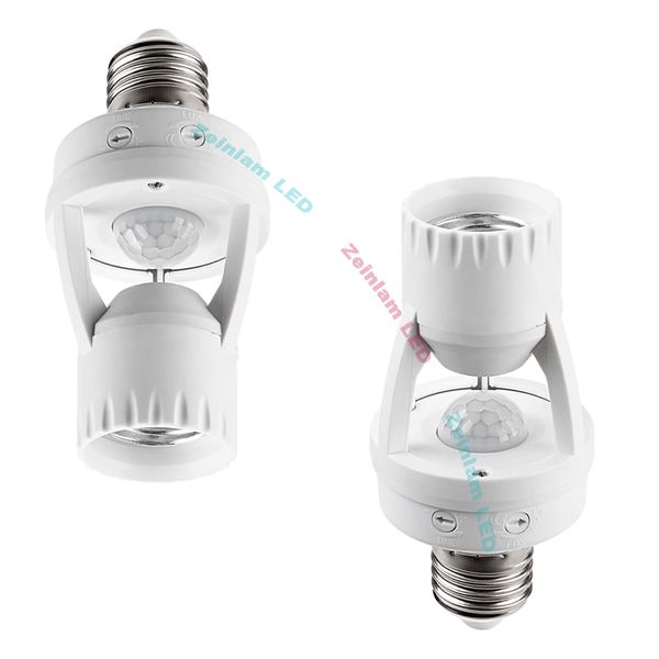 Soporte de Base de lámpara LED con Sensor de movimiento infrarrojo de inducción PIR E27 con interruptor de Control de luz adaptador de enchufe de bombilla de 60W para bombilla