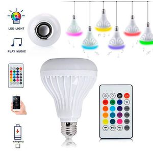 E27 RGB Smart Bluetooth Haut-Parleur Ampoule de Musique Ampoule de Scène Colorée Cool 110V 220V Lumière LED Télécommande sans Fil avec Électronique Intelligente Stéréo